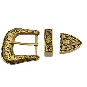 Western-Inspired  Floral Buckle Loop and Tip